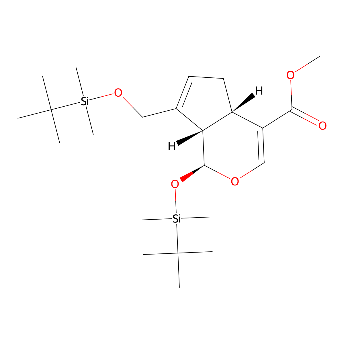 (1S,4AS,7aS)-methyl 1-((tert-butyldimethylsilyl)oxy)-7-(((tert-butyldimethylsilyl)oxy)methyl)-1,4a,5,7a-tetrahydrocyclopenta[c]pyran-4-carboxylate molecular structure, CAS 122616-17-5