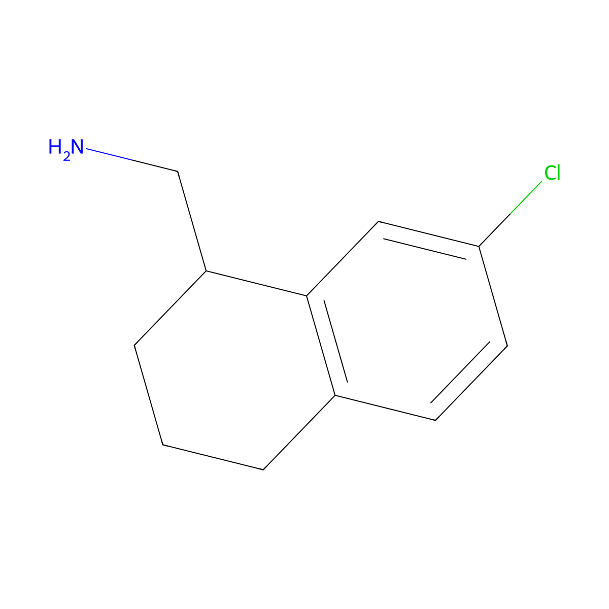 (7-Chloro-1,2,3,4-tetrahydronaphthalen-1-yl)methanamine molecular structure, CAS 1226160-22-0