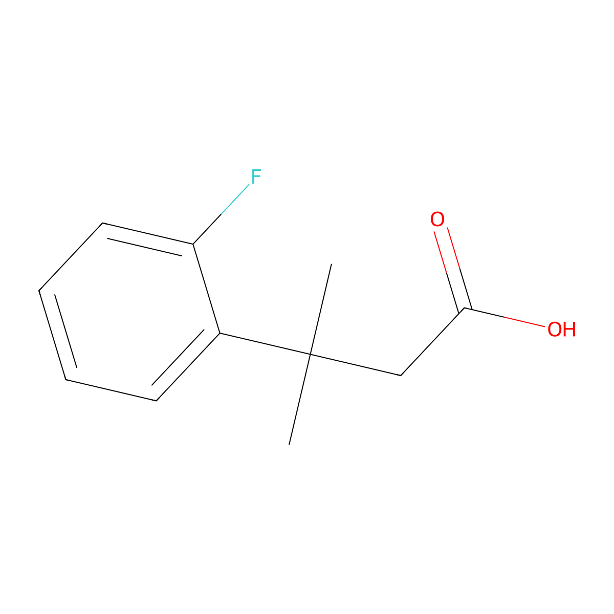 3-(2-Fluorophenyl)-3-methylbutanoic acid molecular structure, CAS 1226160-51-5