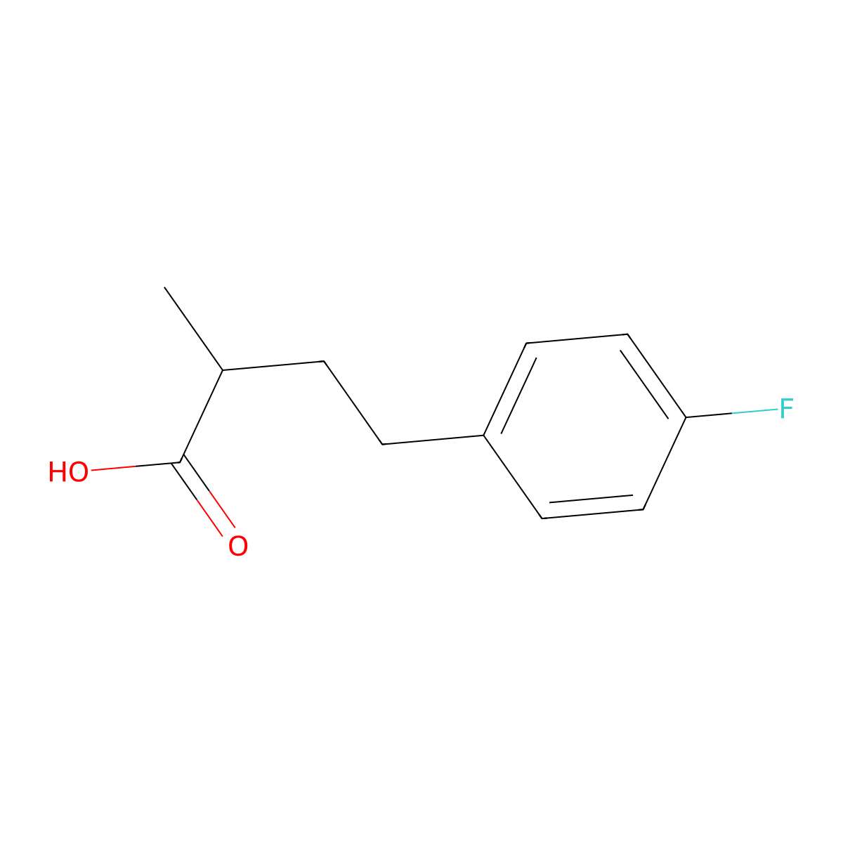4-(4-Fluorophenyl)-2-methylbutanoic acid molecular structure, CAS 1226160-80-0