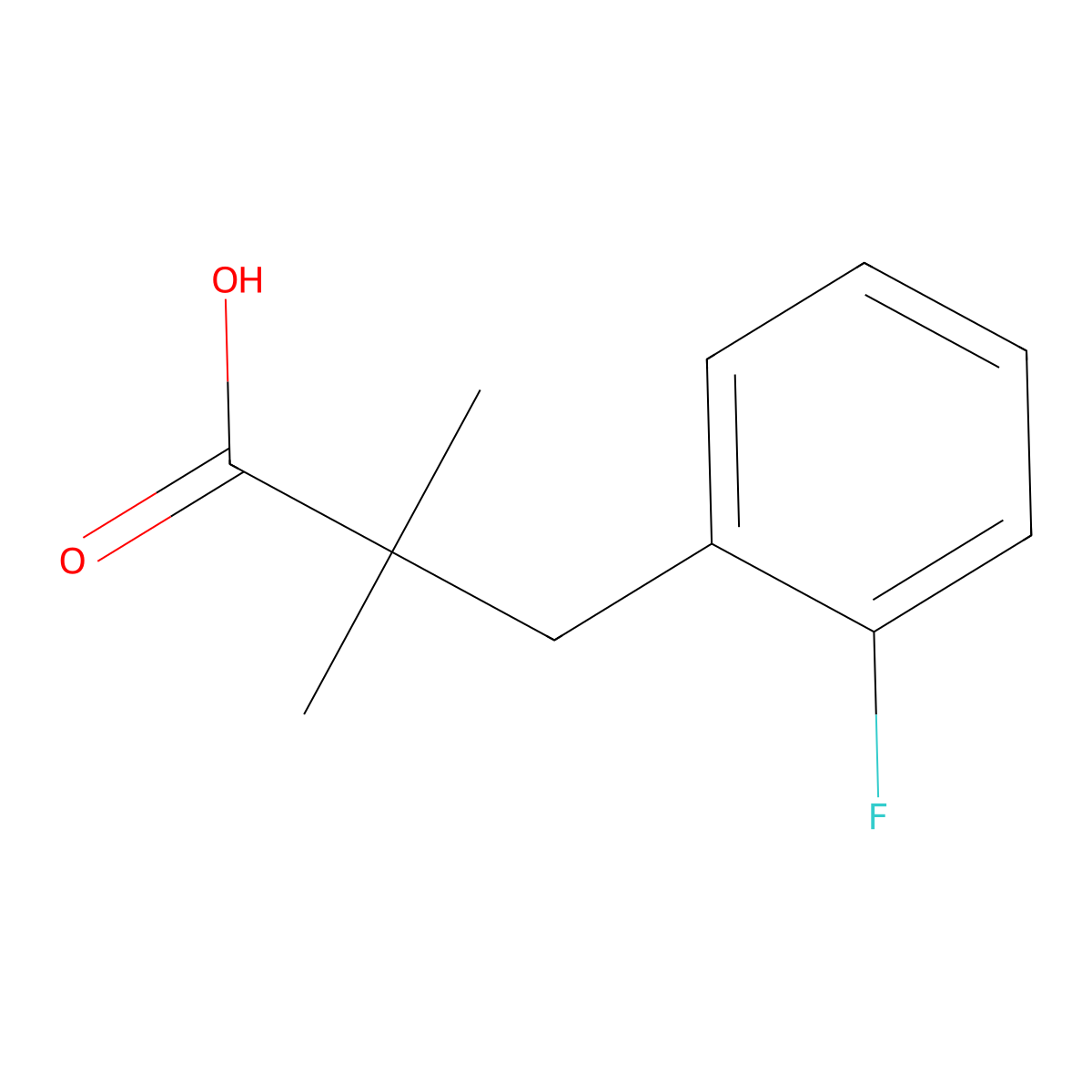 3-(2-Fluorophenyl)-2,2-dimethylpropanoic acid molecular structure, CAS 1226161-12-1