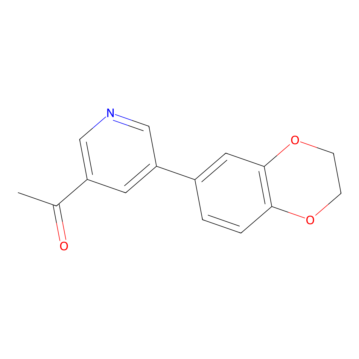 1-[5-(2,3-Dihydro-1,4-benzodioxin-6-yl)-3-pyridinyl]ethanone molecular structure, CAS 1226161-40-5