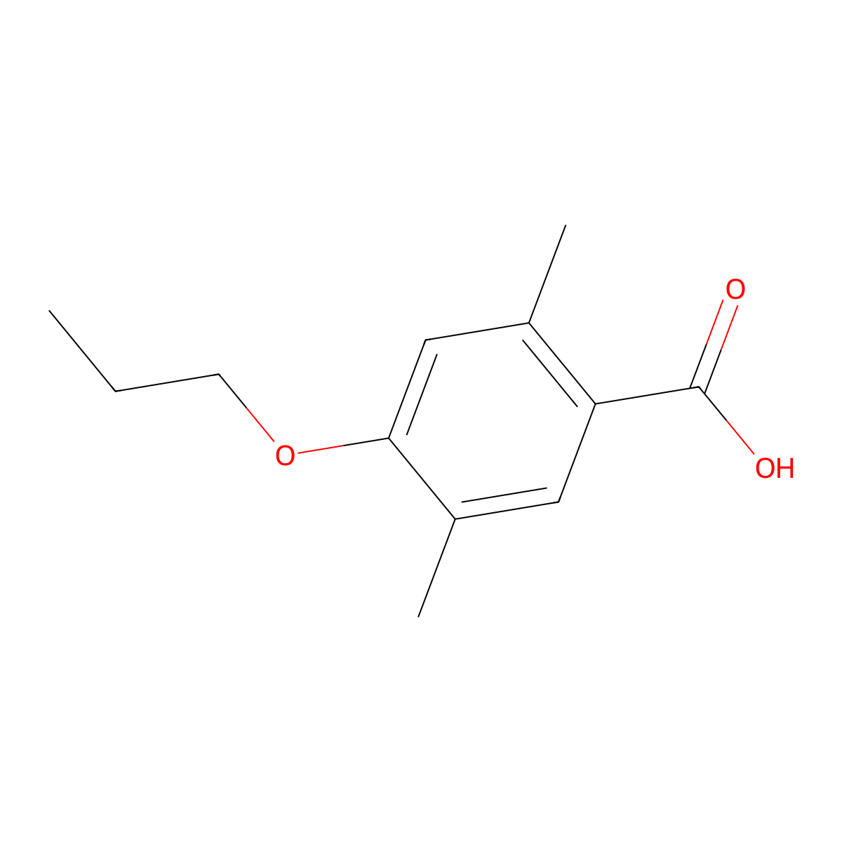 2,5-Dimethyl-4-propoxybenzoic acid molecular structure, CAS 1226161-44-9