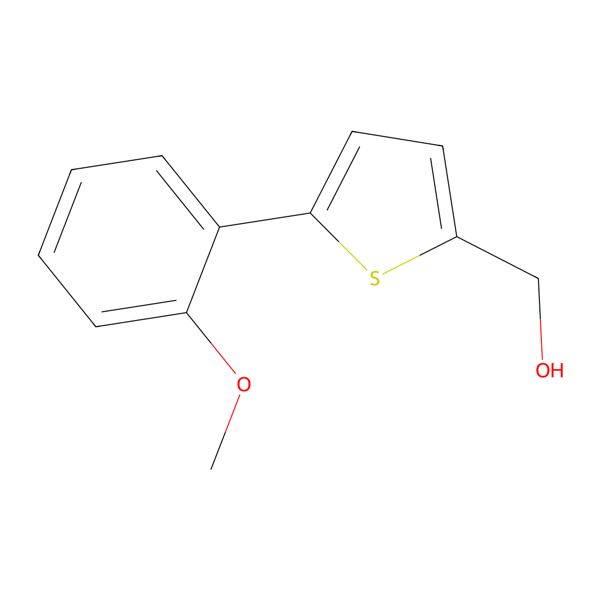 5-(2-Methoxyphenyl)-2-thiophenemethanol molecular structure, CAS 1226161-72-3
