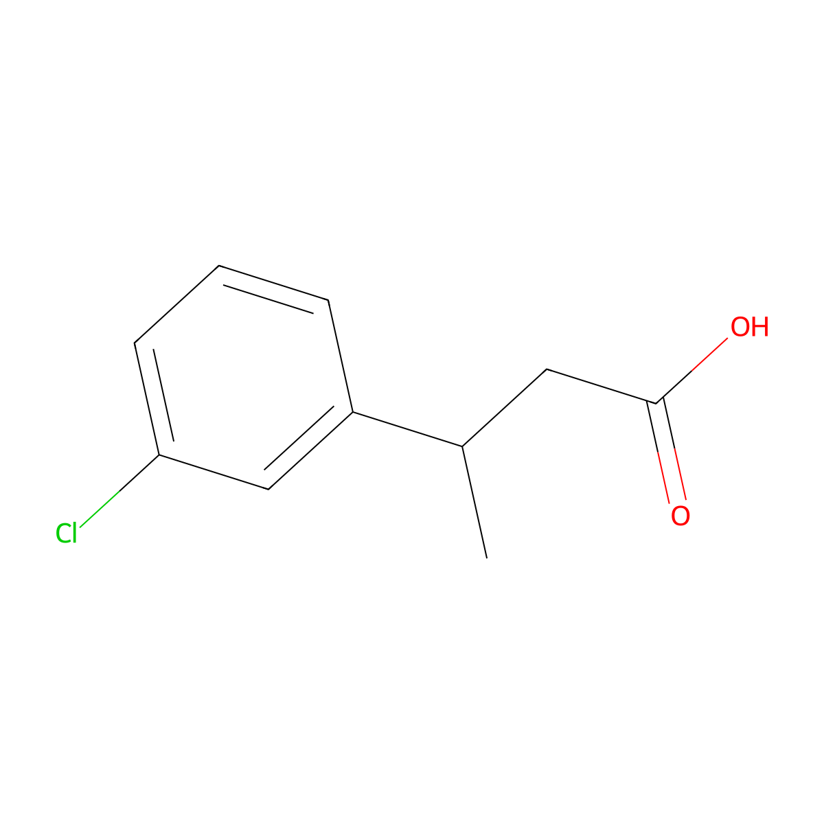 3-(3-Chlorophenyl)butanoic acid molecular structure, CAS 1226163-60-5