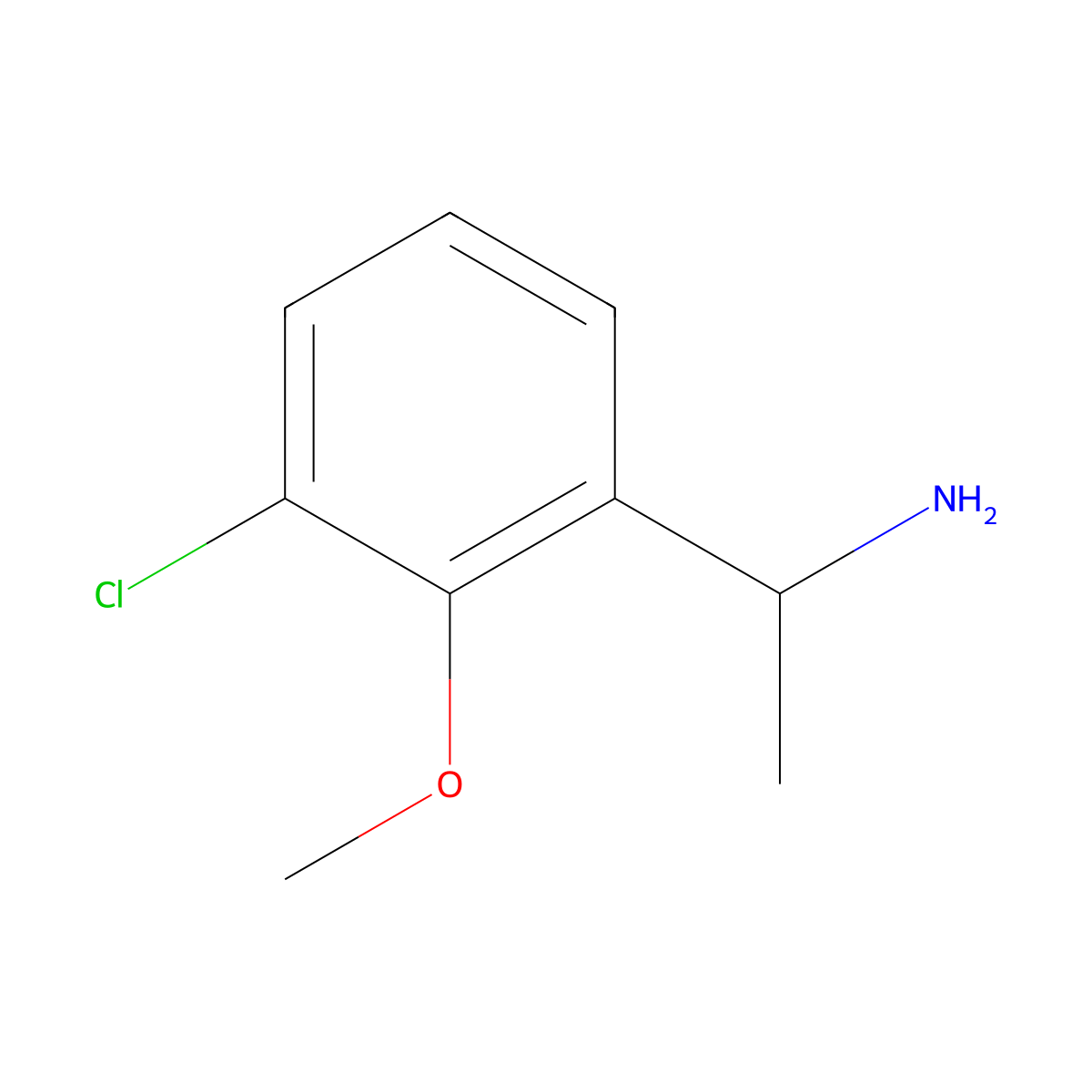 1-(3-Chloro-2-methoxyphenyl)ethan-1-amine molecular structure, CAS 1226165-25-8