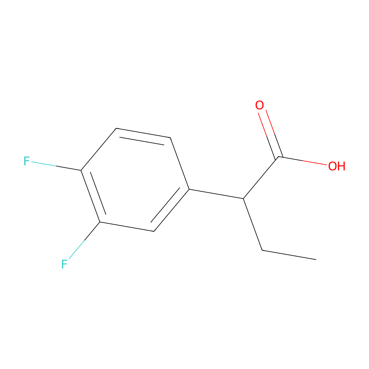 2-(3,4-Difluorophenyl)butanoic acid molecular structure, CAS 1226167-09-4