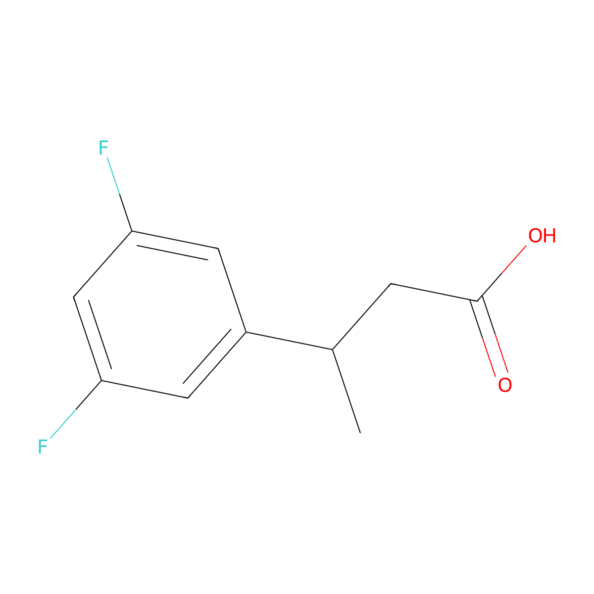 3-(3,5-Difluorophenyl)butanoic acid molecular structure, CAS 1226167-17-4