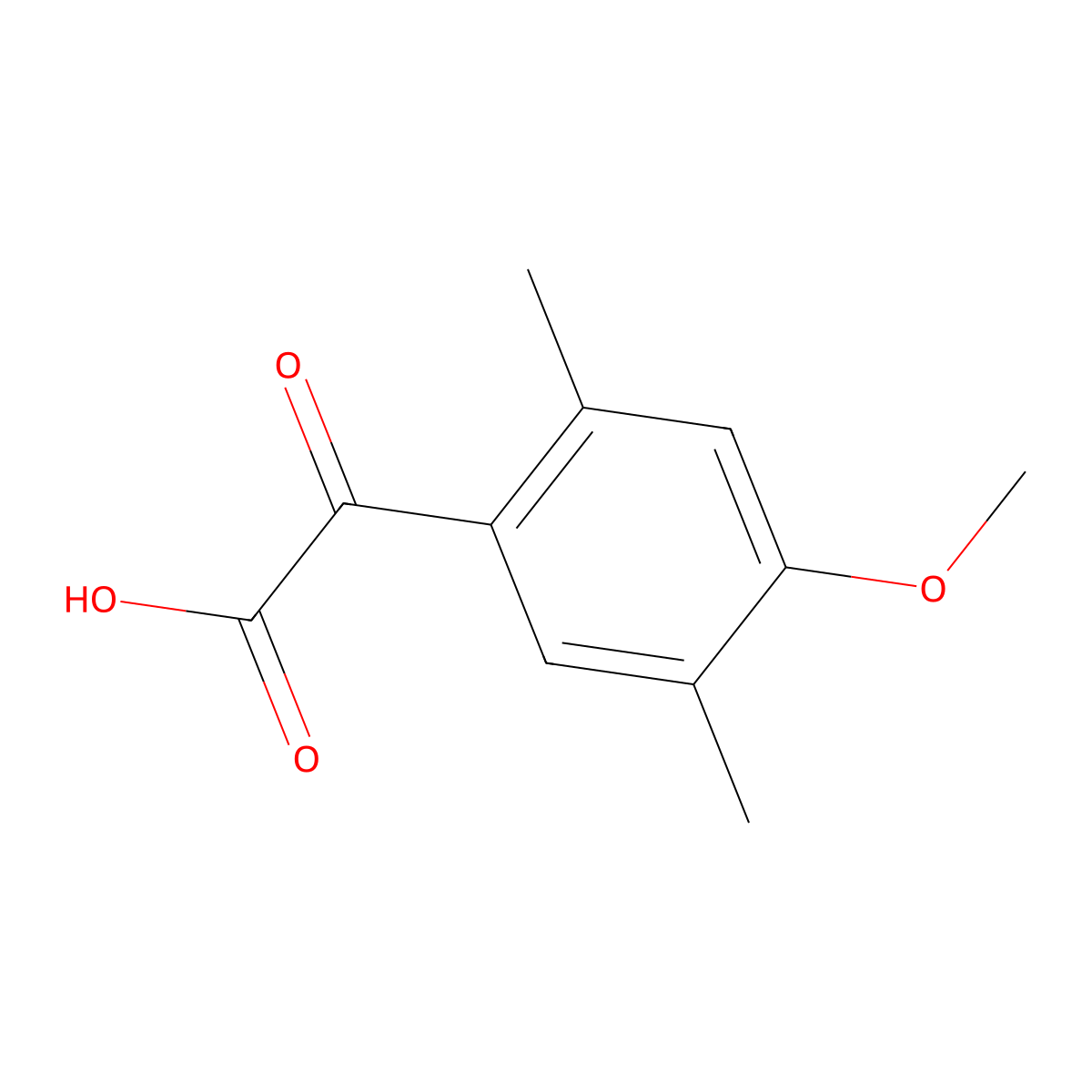 2-(4-Methoxy-2,5-dimethylphenyl)-2-oxoacetic acid molecular structure, CAS 1226167-41-4