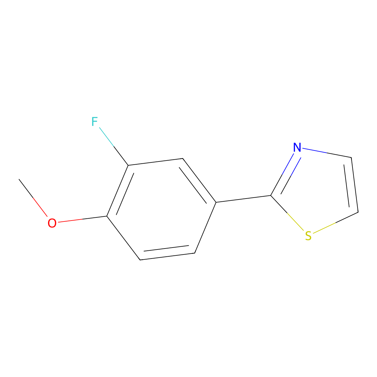 2-(3-Fluoro-4-methoxyphenyl)-1,3-thiazole molecular structure, CAS 1226168-49-5