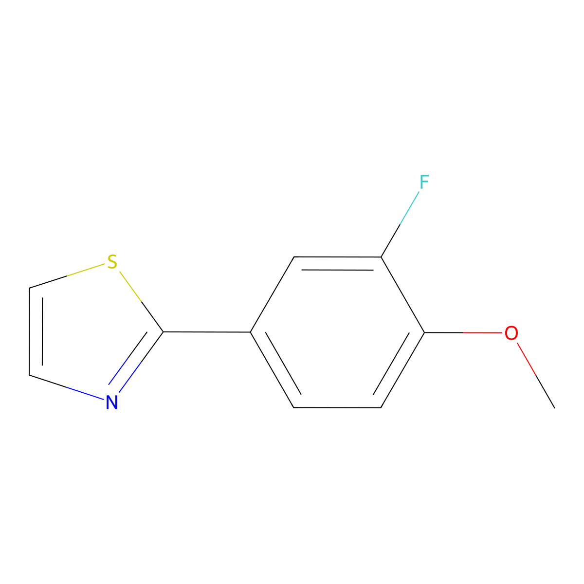 2-(3-Fluoro-4-methoxyphenyl)-1,3-thiazole molecular structure, CAS 1226168-49-5