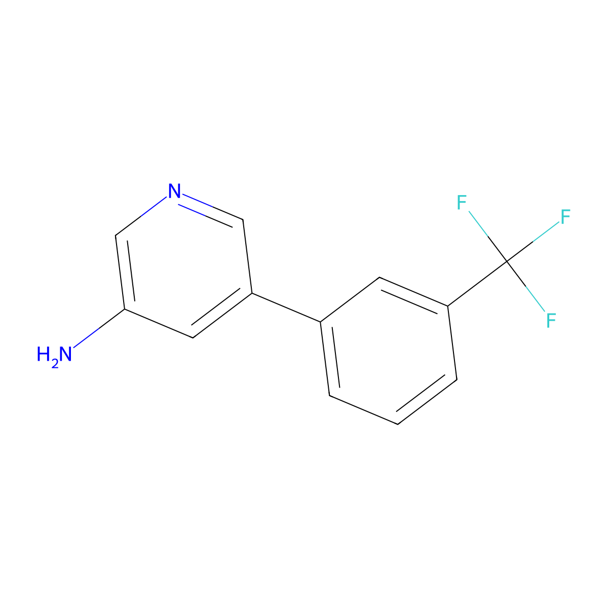 5-(3-(Trifluoromethyl)phenyl)pyridin-3-amine molecular structure, CAS 1226168-85-9