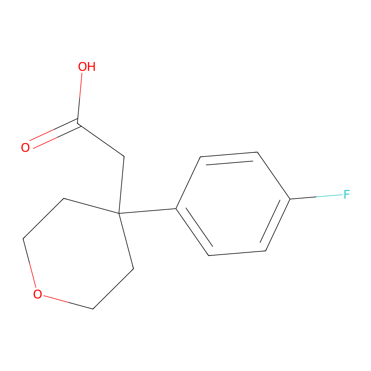 2-[4-(4-Fluorophenyl)-tetrahydro-2H-pyran-4-yl]acetic acid molecular structure, CAS 1226168-95-1