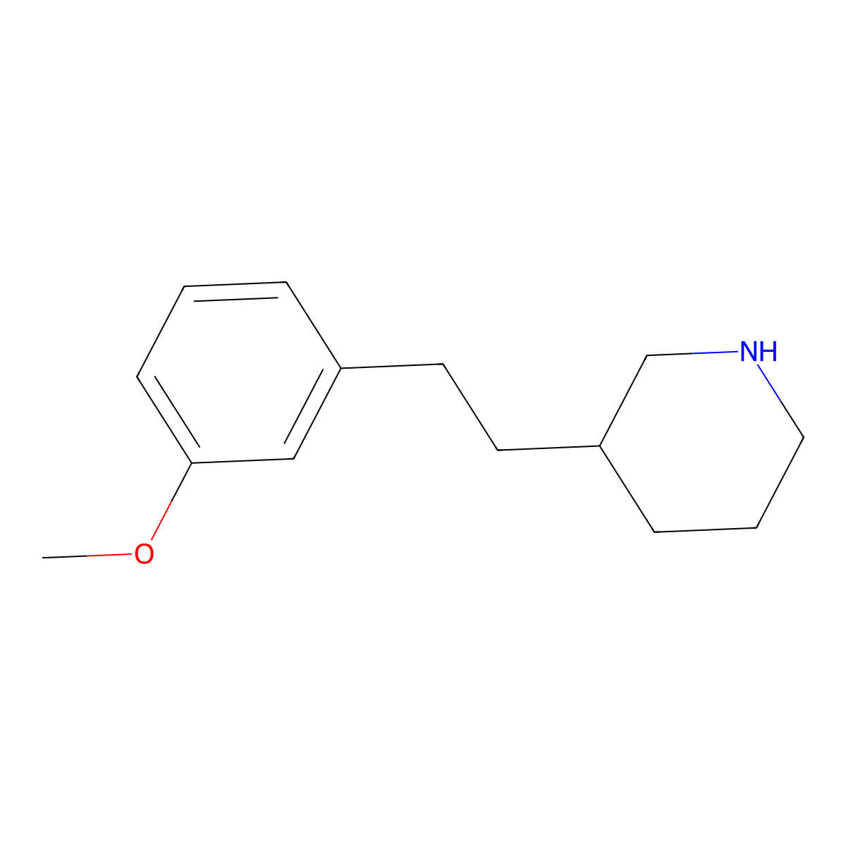 3-[2-(3-Methoxyphenyl)ethyl]piperidine molecular structure, CAS 1226168-96-2