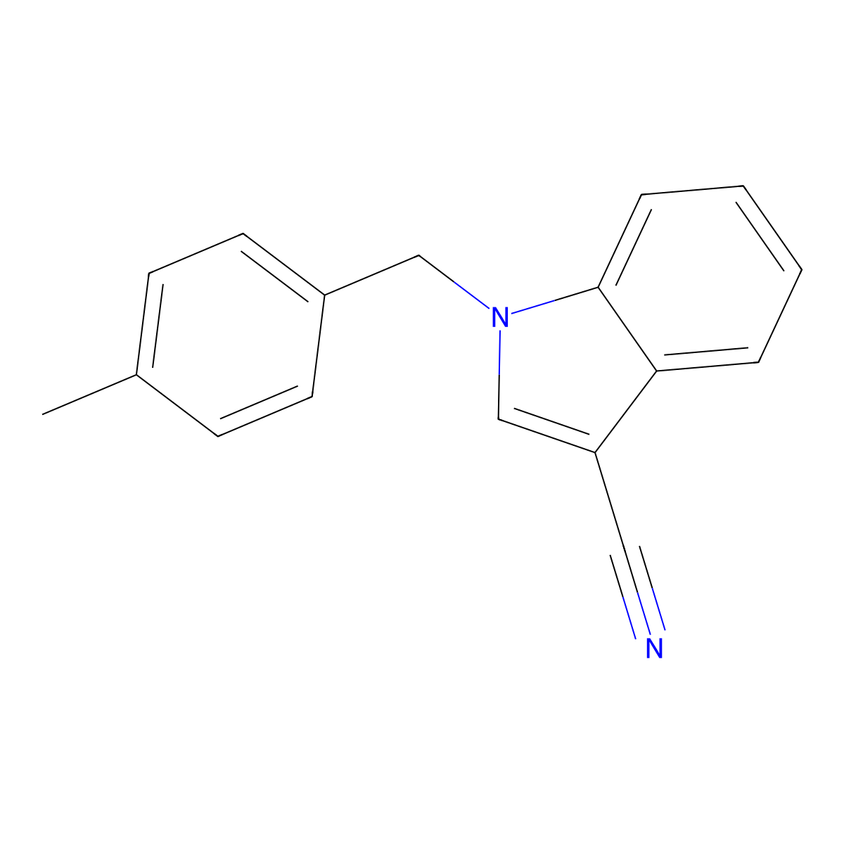 1-(4-methylbenzyl)-1H-indole-3-carbonitrile molecular structure, CAS 1226171-02-3