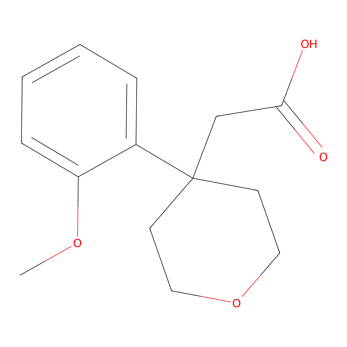 2-[4-(2-Methoxyphenyl)-tetrahydro-2H-pyran-4-yl]acetic acid molecular structure, CAS 1226173-72-3