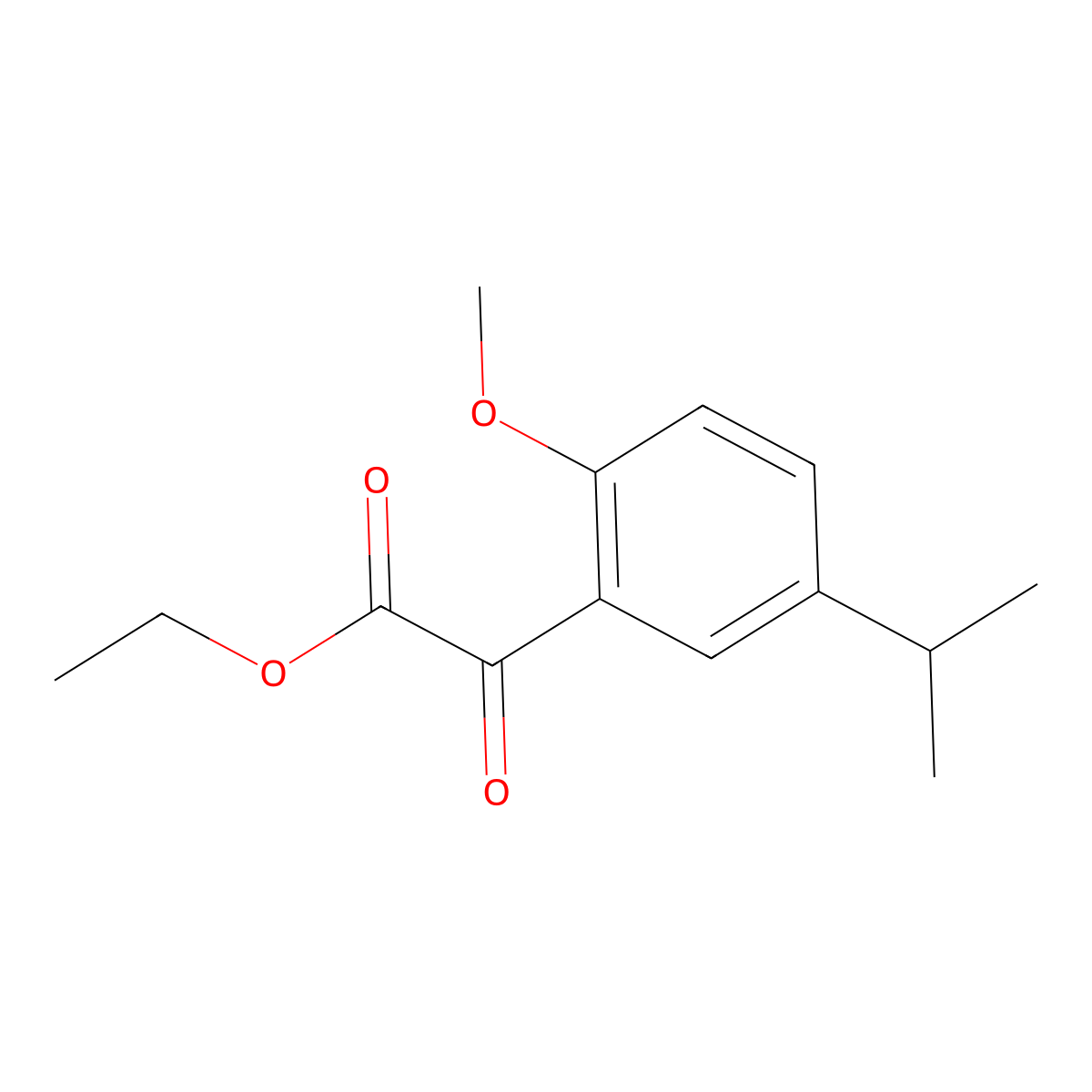 Ethyl 2-methoxy-5-(1-methylethyl)-alpha-oxobenZeneacetate molecular structure, CAS 1226173-85-8