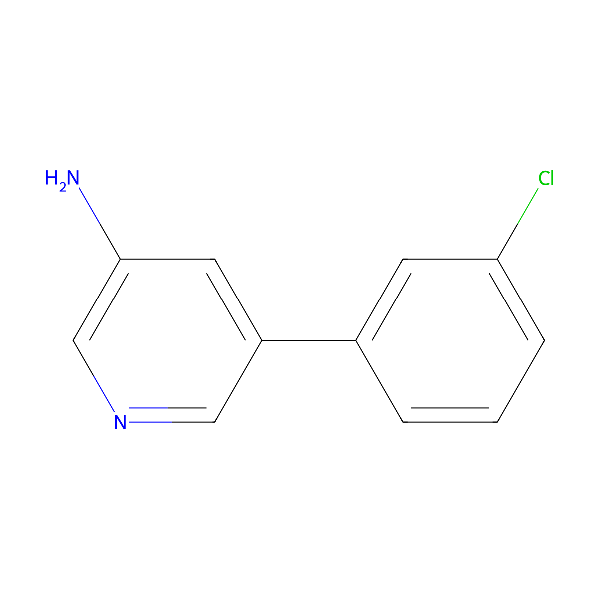 5-(3-Chlorophenyl)pyridin-3-amine molecular structure, CAS 1226177-31-6