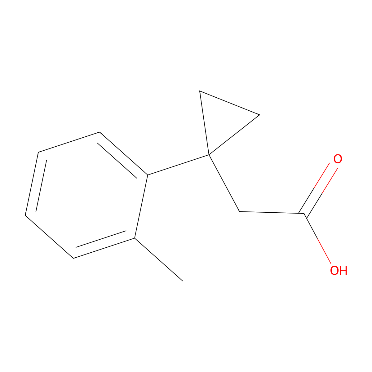 2-[1-(2-Methylphenyl)cyclopropyl]acetic acid molecular structure, CAS 1226178-18-2