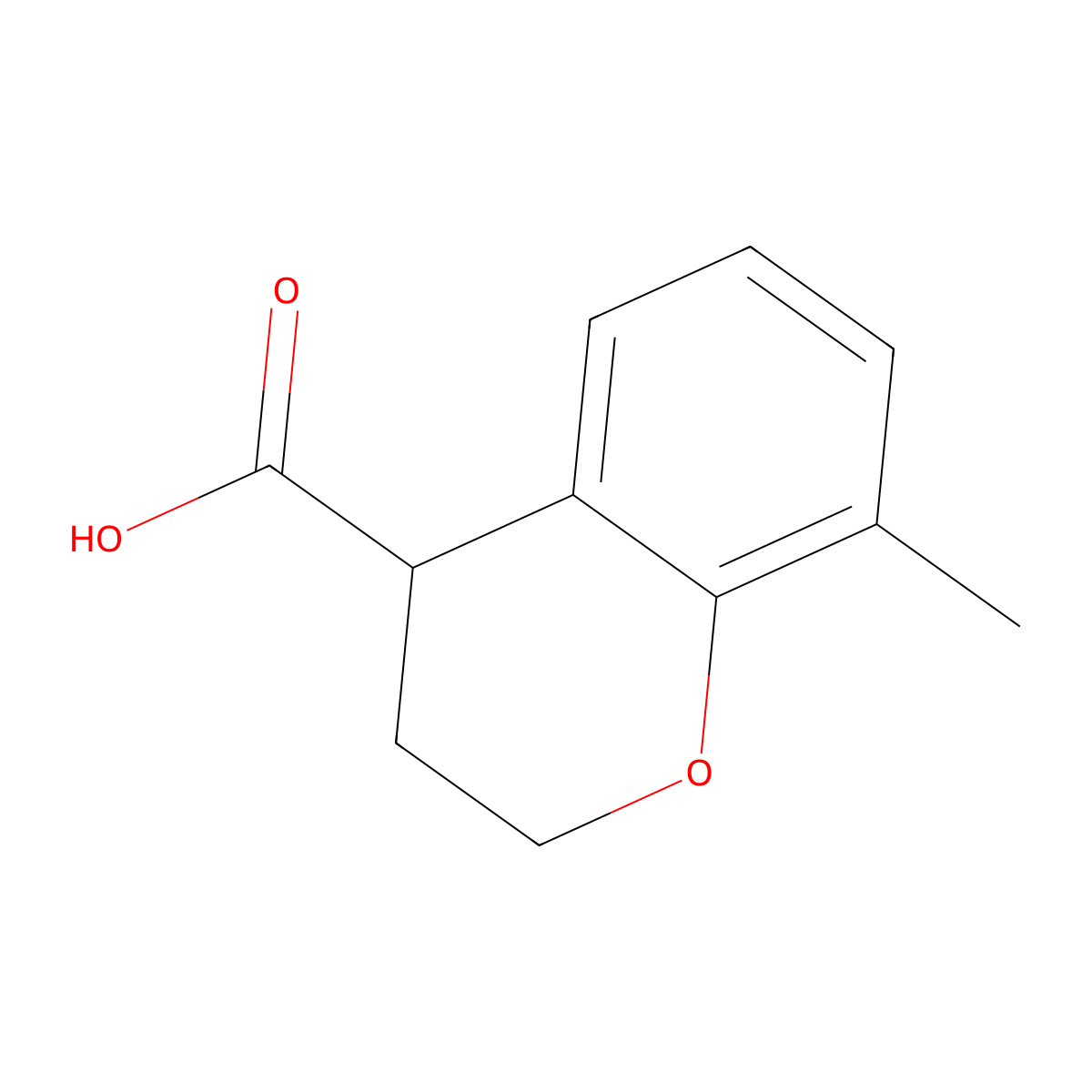 8-Methyl-3,4-dihydro-2H-1-benzopyran-4-carboxylic acid molecular structure, CAS 1226178-64-8