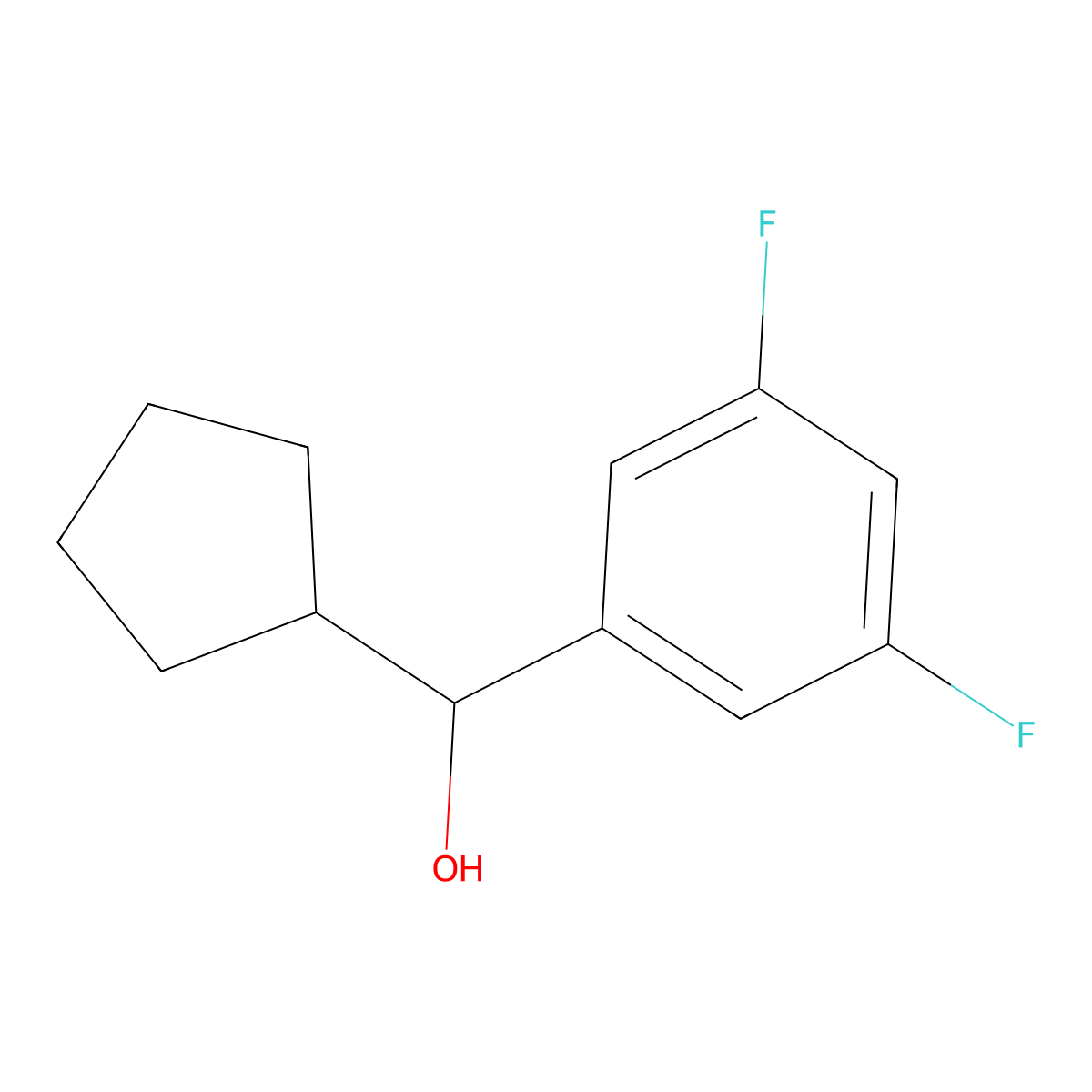 Cyclopentyl (3,5-difluorophenyl)methanol molecular structure, CAS 1226179-08-3