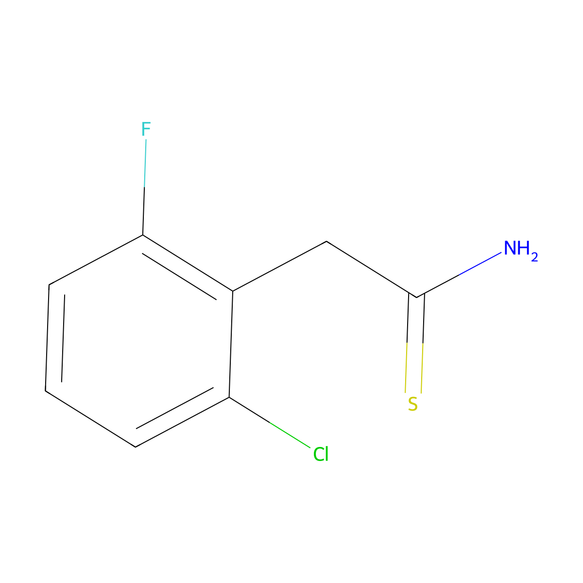 2-(2-Chloro-6-fluorophenyl)ethanethioamide molecular structure, CAS 1226180-05-7