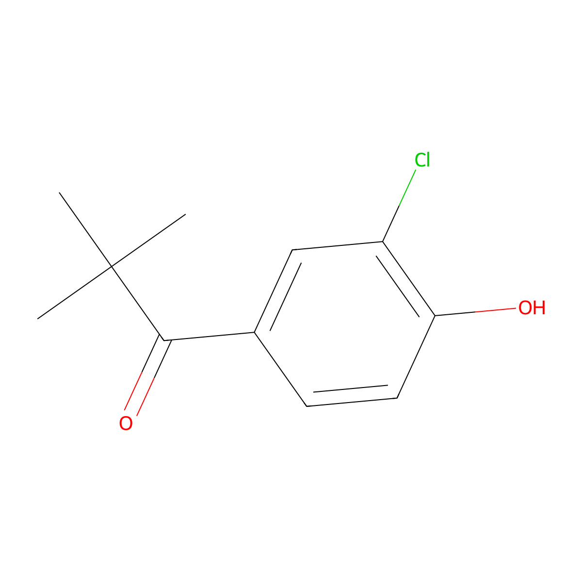 1-(3-Chloro-4-hydroxyphenyl)-2,2-dimethylpropan-1-one molecular structure, CAS 1226181-29-8