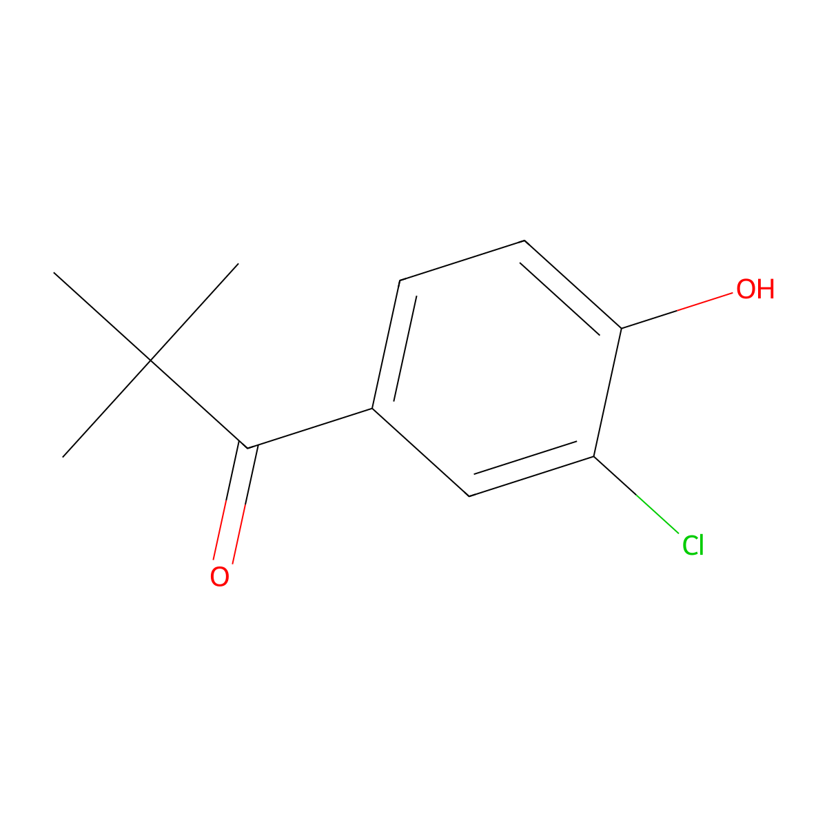1-(3-Chloro-4-hydroxyphenyl)-2,2-dimethylpropan-1-one molecular structure, CAS 1226181-29-8