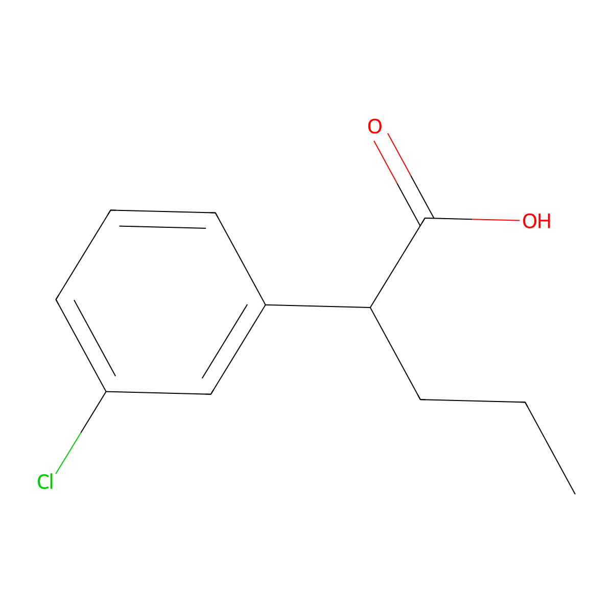 2-(3-Chlorophenyl)pentanoic acid molecular structure, CAS 1226181-74-3