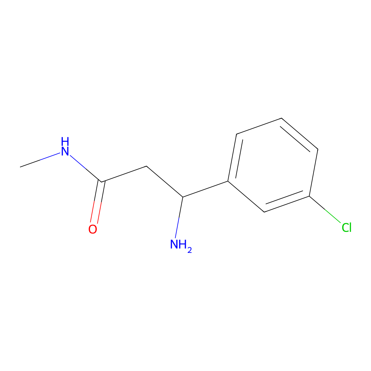 3-Amino-3-(3-chlorophenyl)-N-methylpropanamide molecular structure, CAS 1226181-89-0