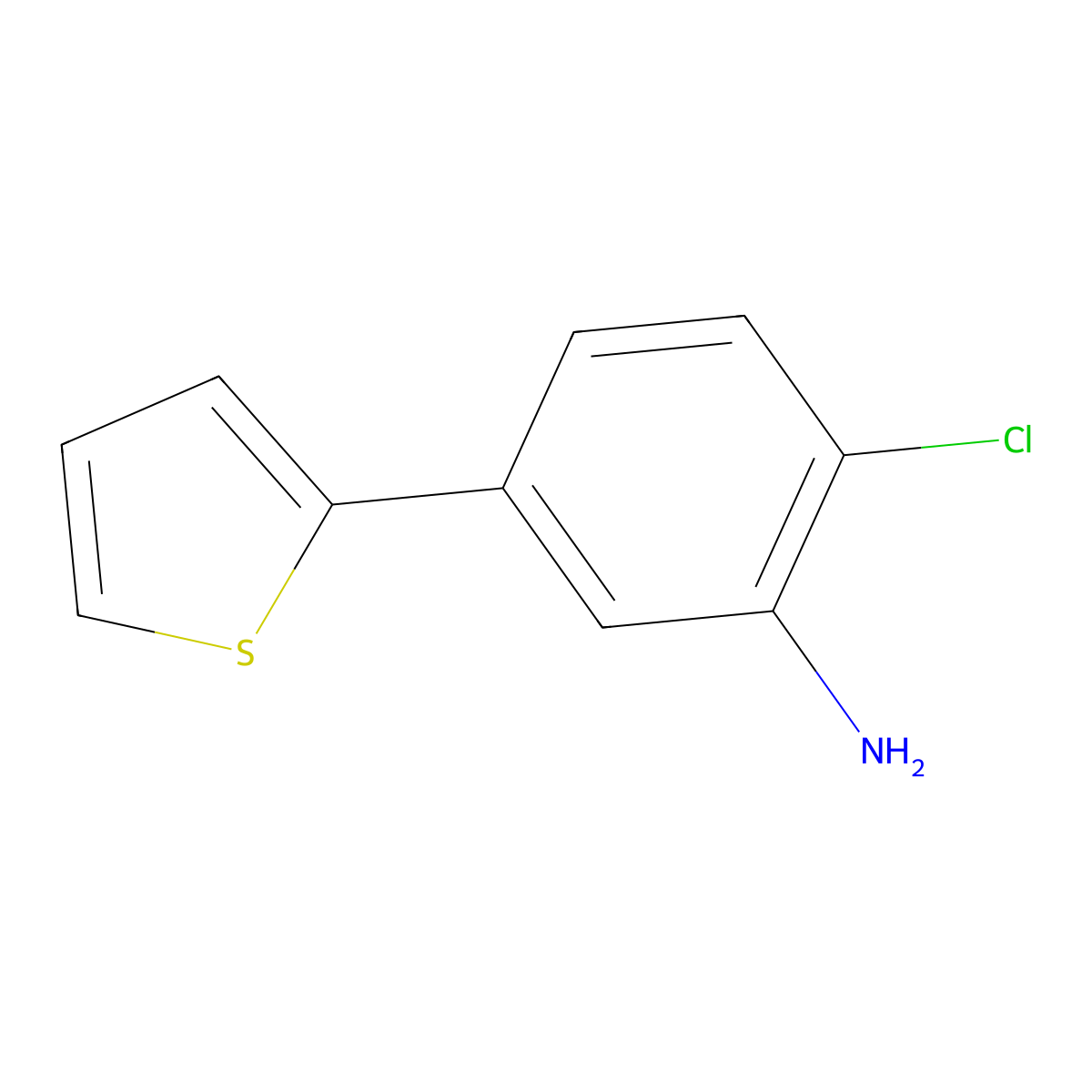 2-Chloro-5-(thiophen-2-yl)aniline molecular structure, CAS 1226183-78-3
