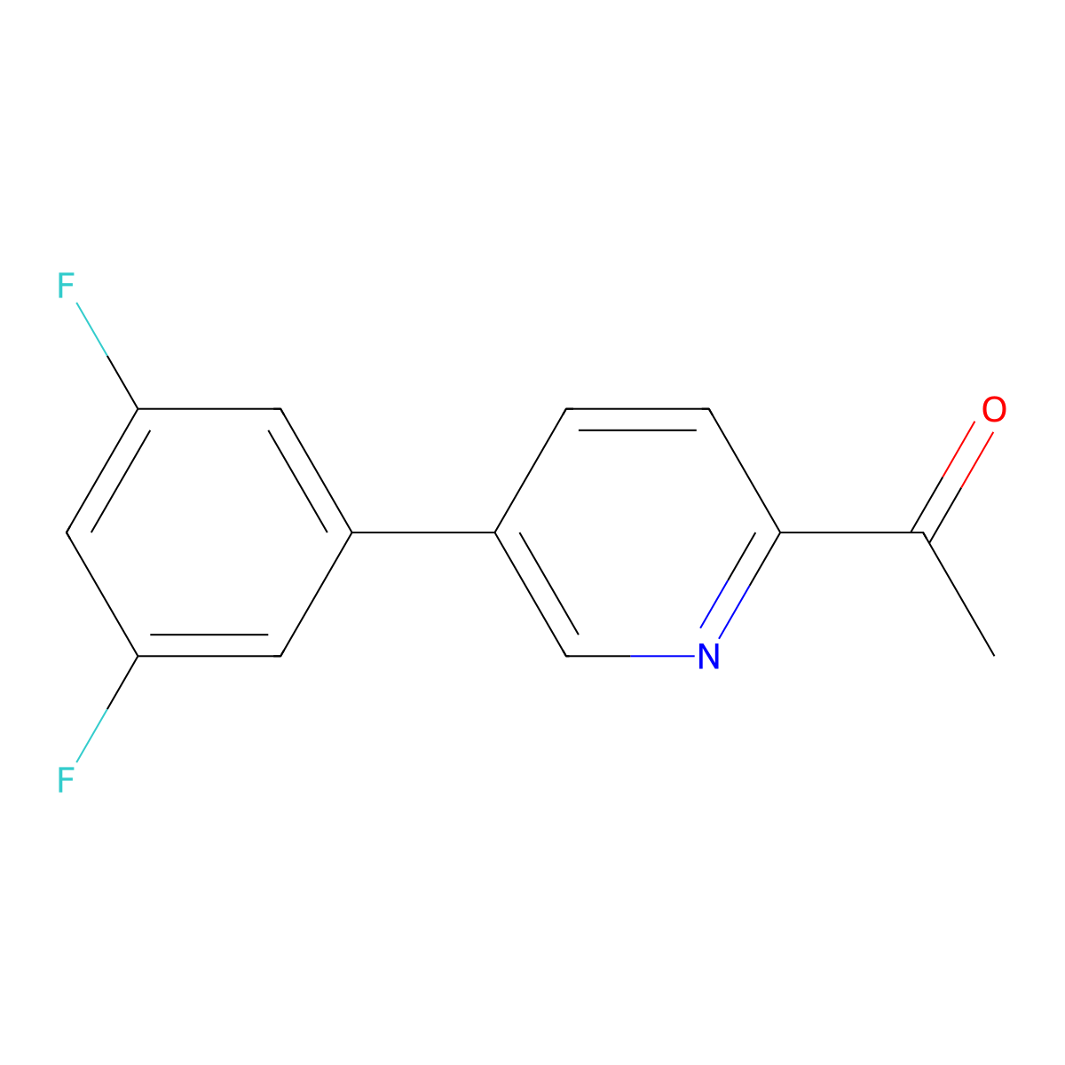 1-[5-(3,5-Difluorophenyl)pyridin-2-yl]ethan-1-one molecular structure, CAS 1226185-67-6