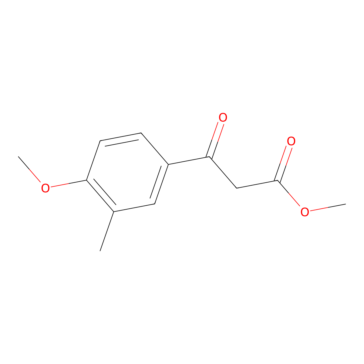 Methyl 3-(4-methoxy-3-methylphenyl)-3-oxopropanoate molecular structure, CAS 1226187-00-3