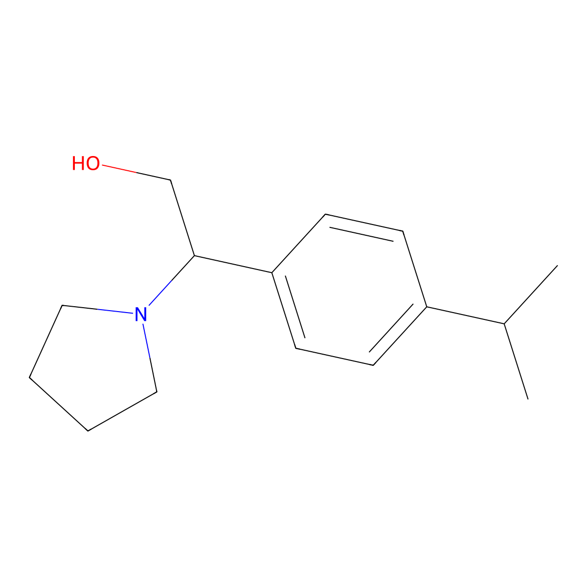 2-(4-Isopropylphenyl)-2-(pyrrolidin-1-yl)ethanol molecular structure, CAS 1226188-33-5