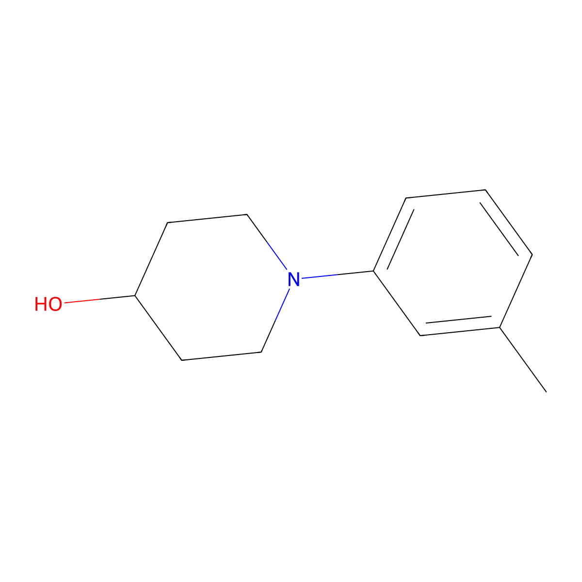 1-(3-Methylphenyl)piperidin-4-ol molecular structure, CAS 1226190-49-3