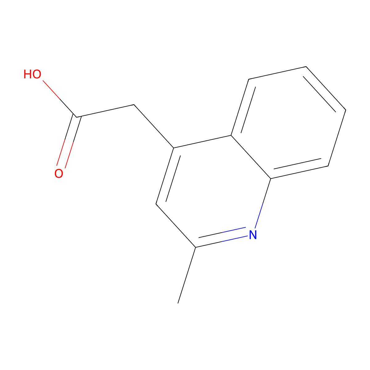 2-(2-Methylquinolin-4-yl)acetic acid molecular structure, CAS 1226191-06-5