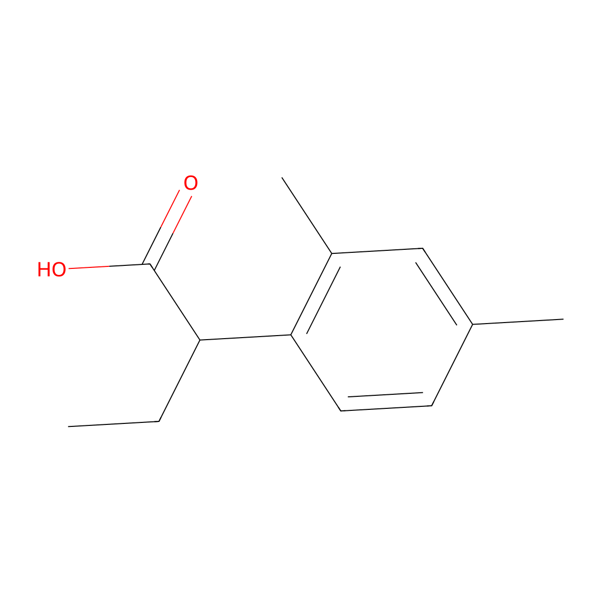 2-(2,4-Dimethylphenyl)butanoic acid molecular structure, CAS 1226191-36-1