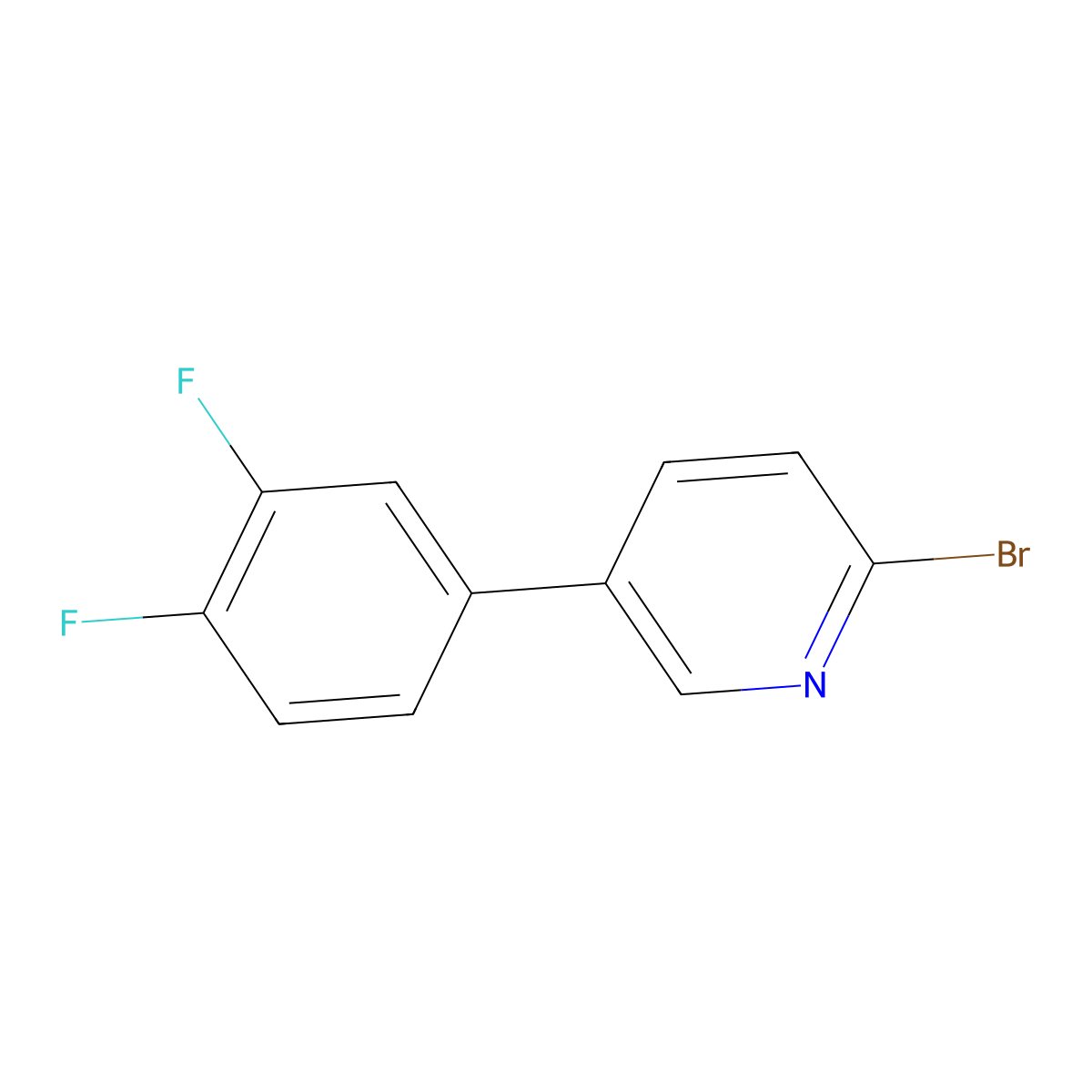 2-Bromo-5-(3,4-difluorophenyl)pyridine molecular structure, CAS 1226192-06-8