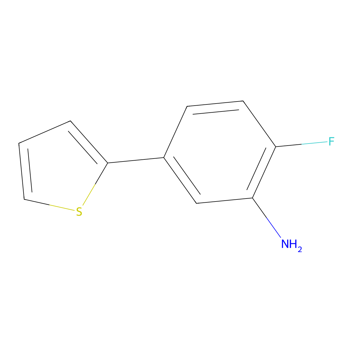 2-Fluoro-5-(thiophen-2-YL)aniline molecular structure, CAS 1226192-84-2