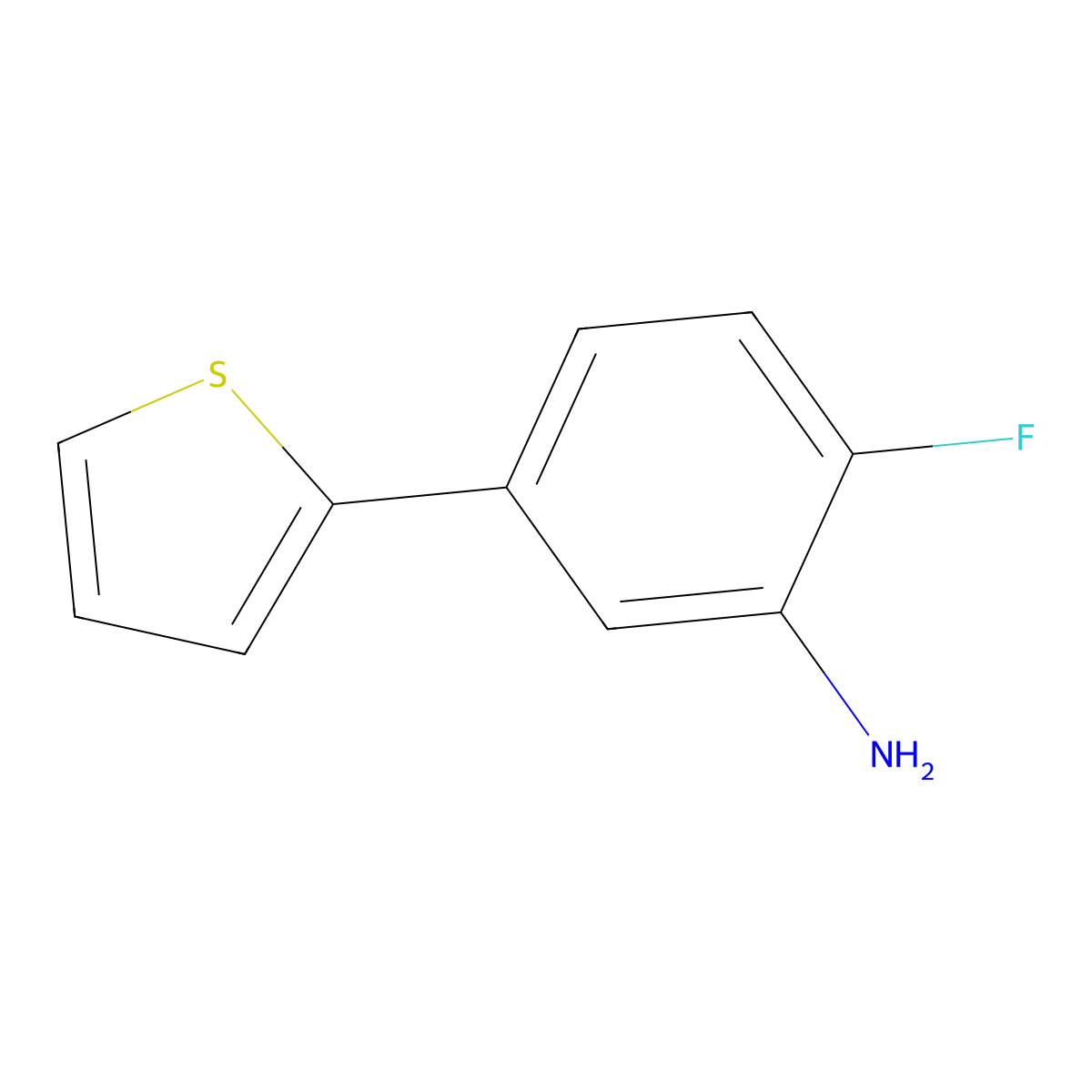 2-Fluoro-5-(thiophen-2-YL)aniline molecular structure, CAS 1226192-84-2