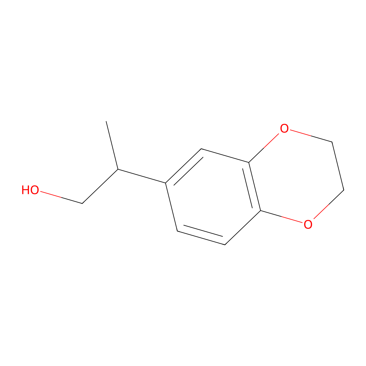 2-(2,3-Dihydrobenzo[b][1,4]dioxin-6-yl)propan-1-ol molecular structure, CAS 1226194-06-4