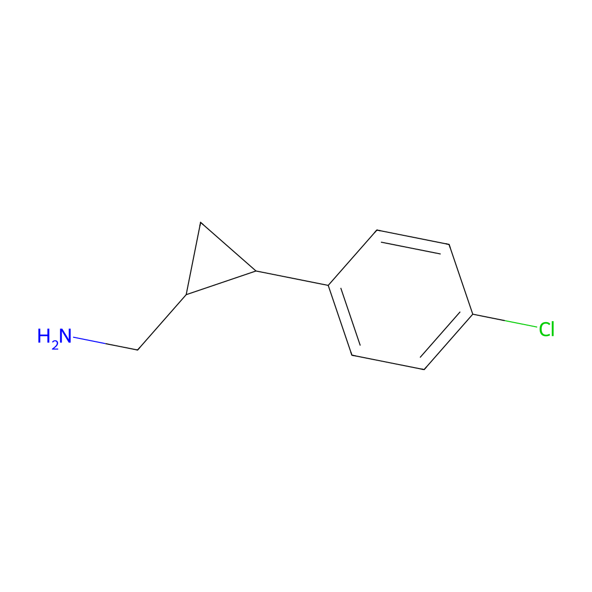 [2-(4-Chlorophenyl)cyclopropyl]methanamine molecular structure, CAS 1226195-39-6