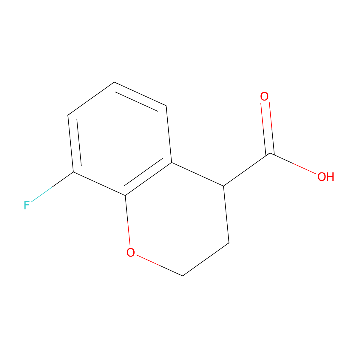 8-fluoro-3,4-dihydro-2H-1-benzopyran-4-carboxylic acid molecular structure, CAS 1226195-55-6