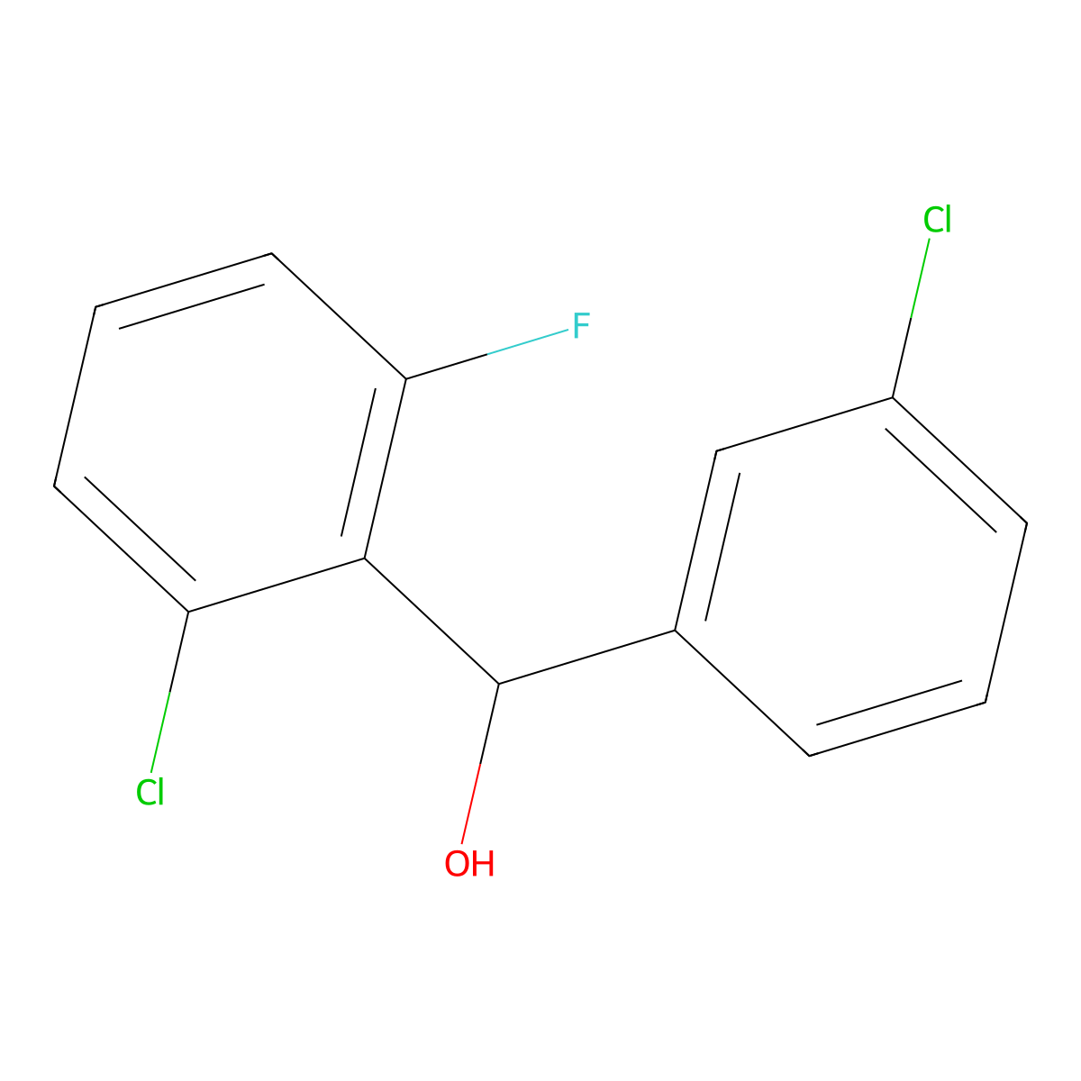 2-Chloro-alpha-(3-chlorophenyl)-6-fluorobenZenemethanol molecular structure, CAS 1226196-48-0
