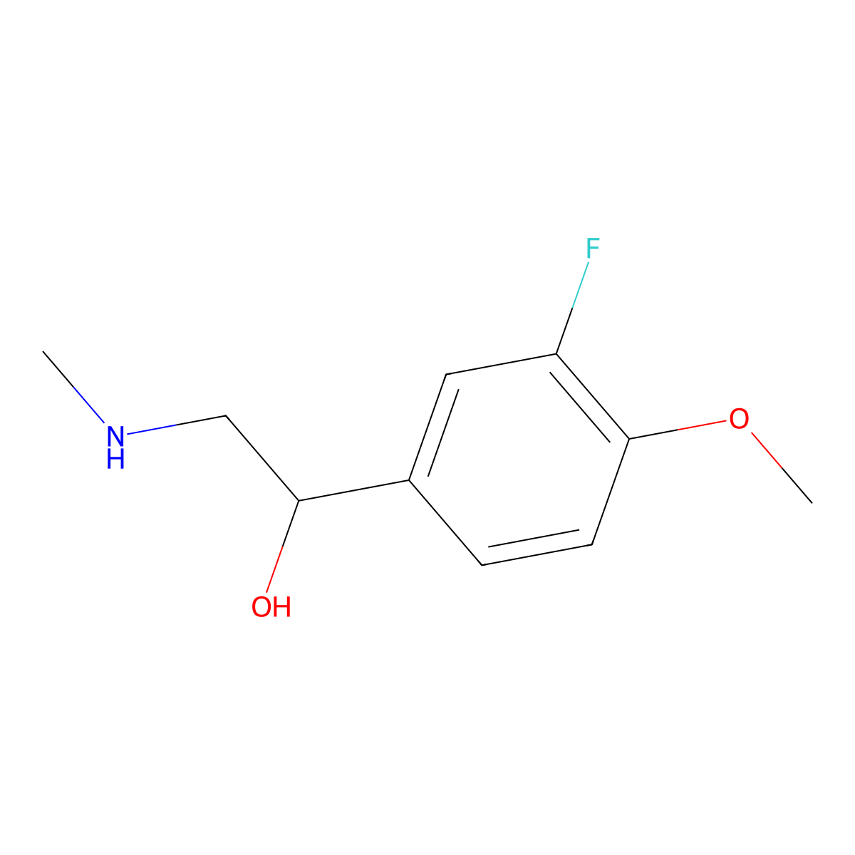 1-(3-Fluoro-4-methoxyphenyl)-2-(methylamino)ethan-1-ol molecular structure, CAS 1226197-57-4