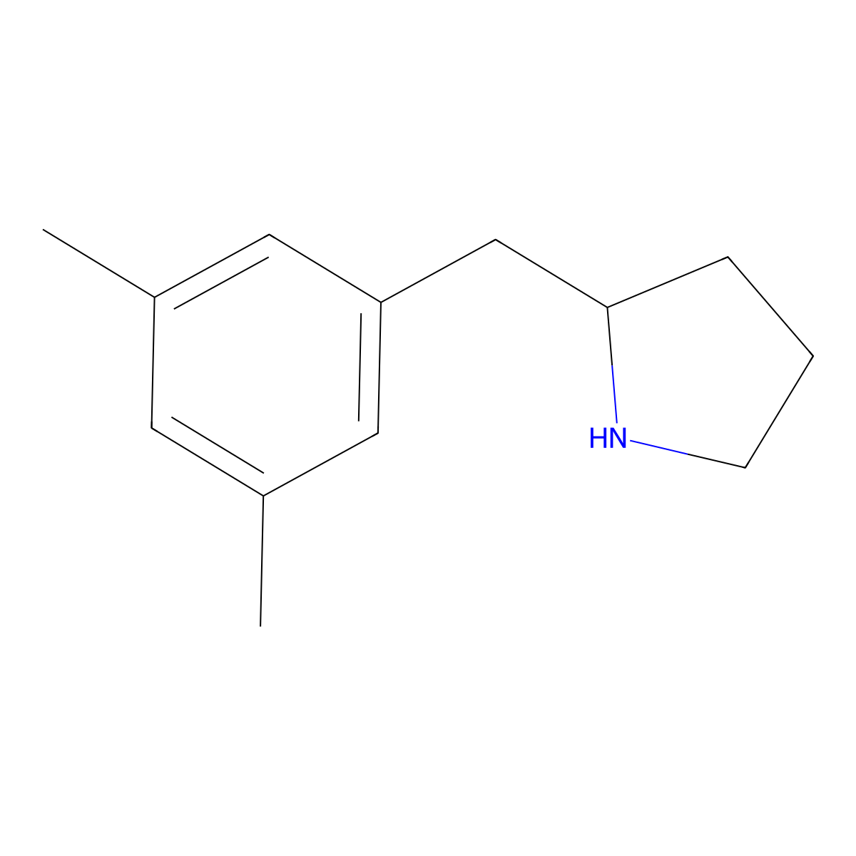 2-[(3,5-Dimethylphenyl)methyl]pyrrolidine molecular structure, CAS 1226197-64-3