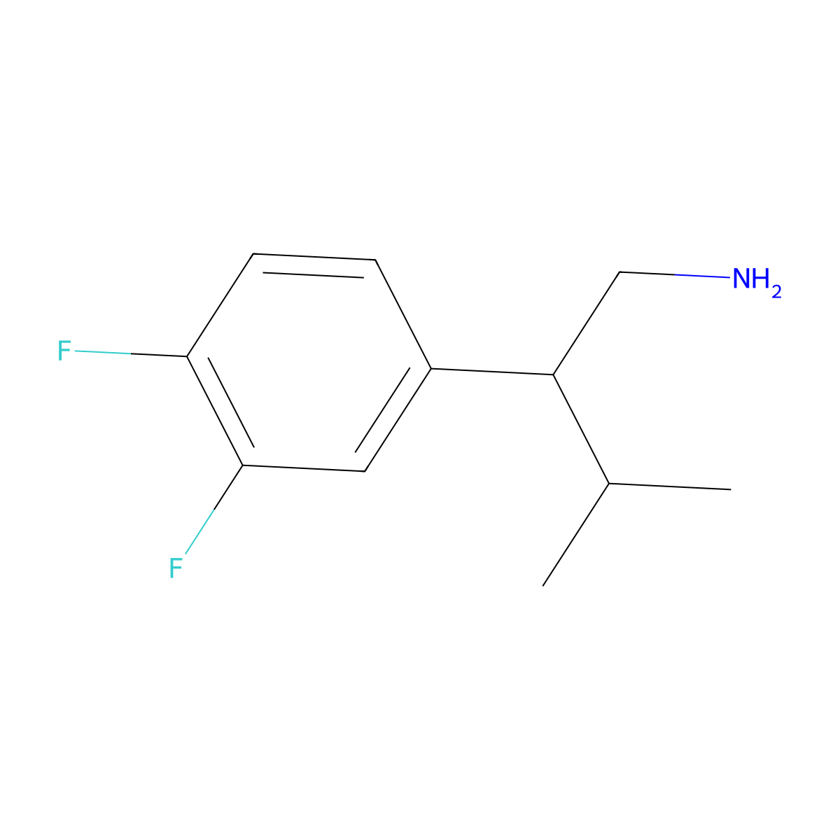 2-(3,4-Difluorophenyl)-3-methylbutan-1-amine molecular structure, CAS 1226197-66-5