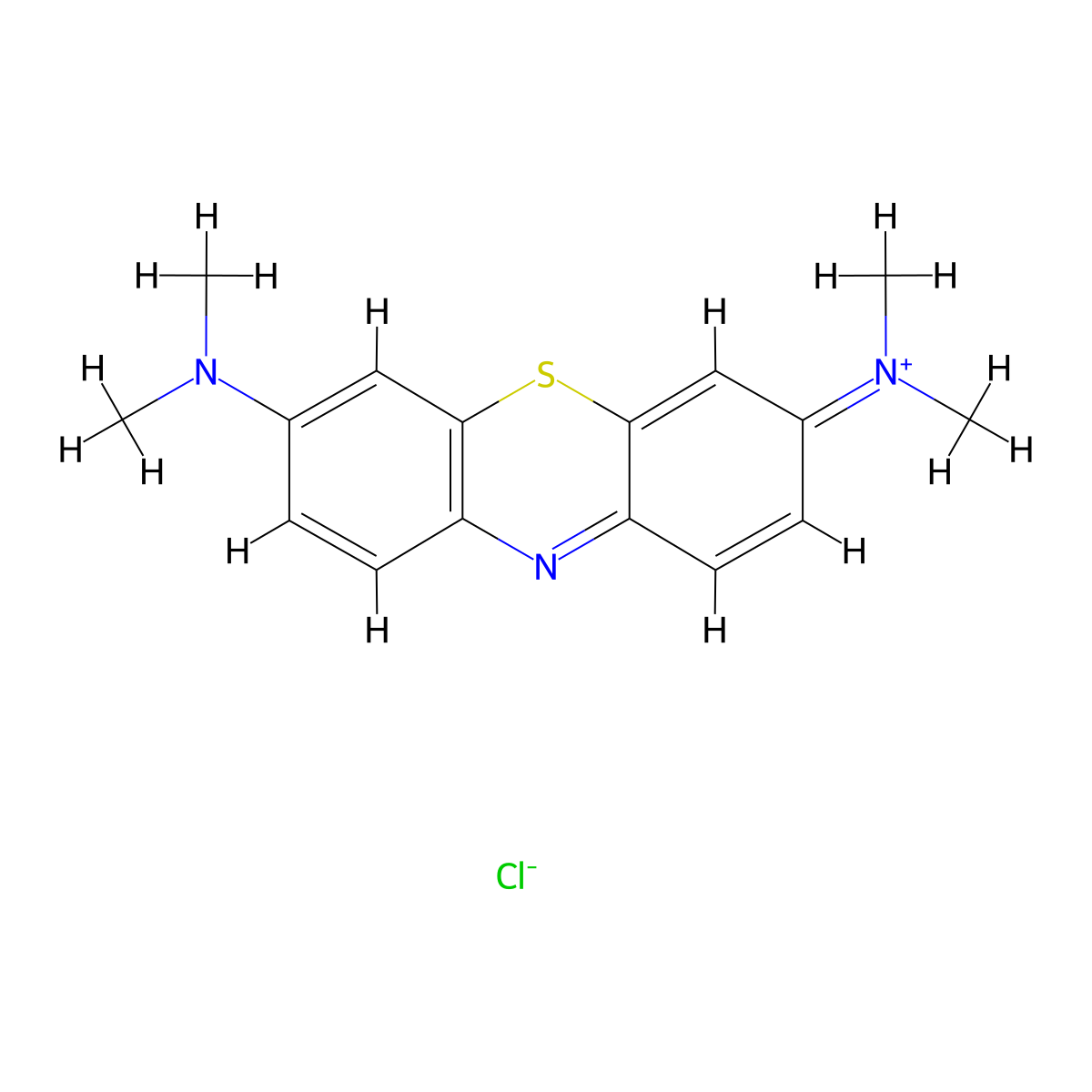 Methylene Blue molecular structure, CAS 12262-49-6
