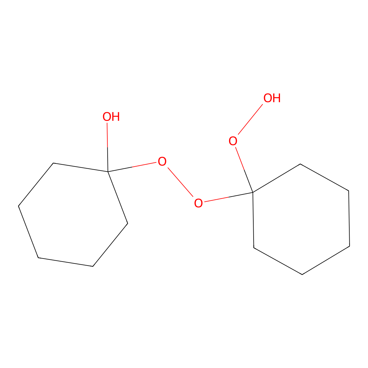 Cyclohexanone peroxide molecular structure, CAS 12262-58-7
