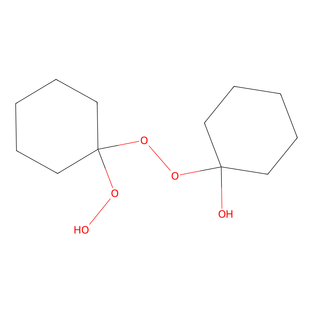 Cyclohexanone peroxide molecular structure, CAS 12262-58-7